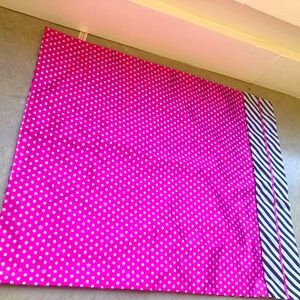American Girl hot pink and black diagonal stripe bedspread